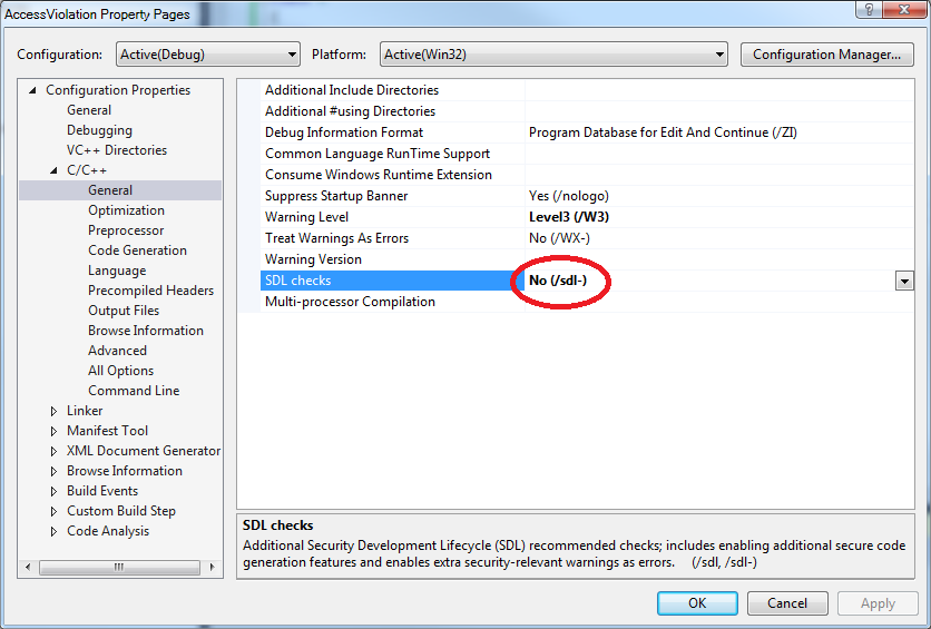 C files included. Как отключить SDL checks. Error c4700: uninitialized local variable.