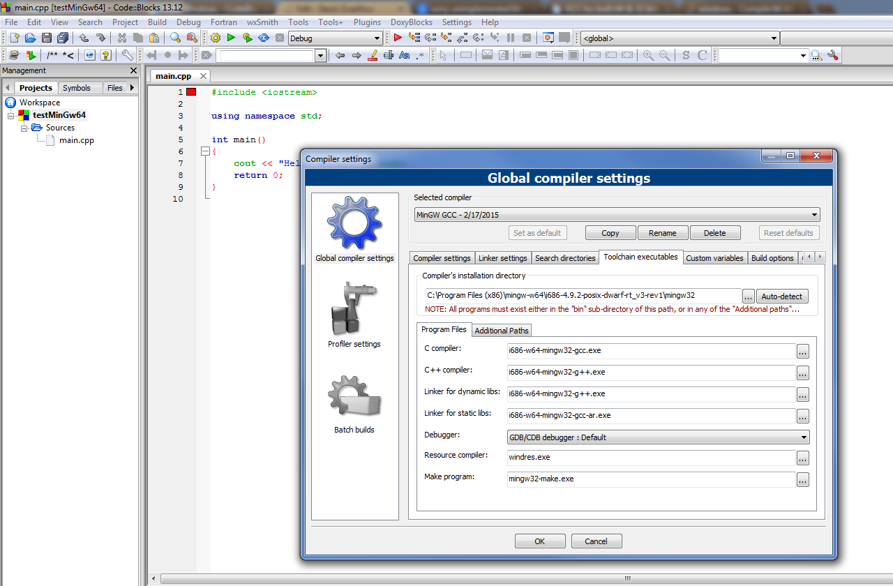 Mingw w64. Code::Blocks с MINGW. Code Blocks настройка. GCC (MINGW) Compiler. MINGW компилятор.