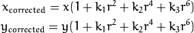 Формула для получения исправленных координат