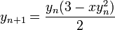 y_n + 1 = y_n (3-x (y_n) ^ 2) / 2