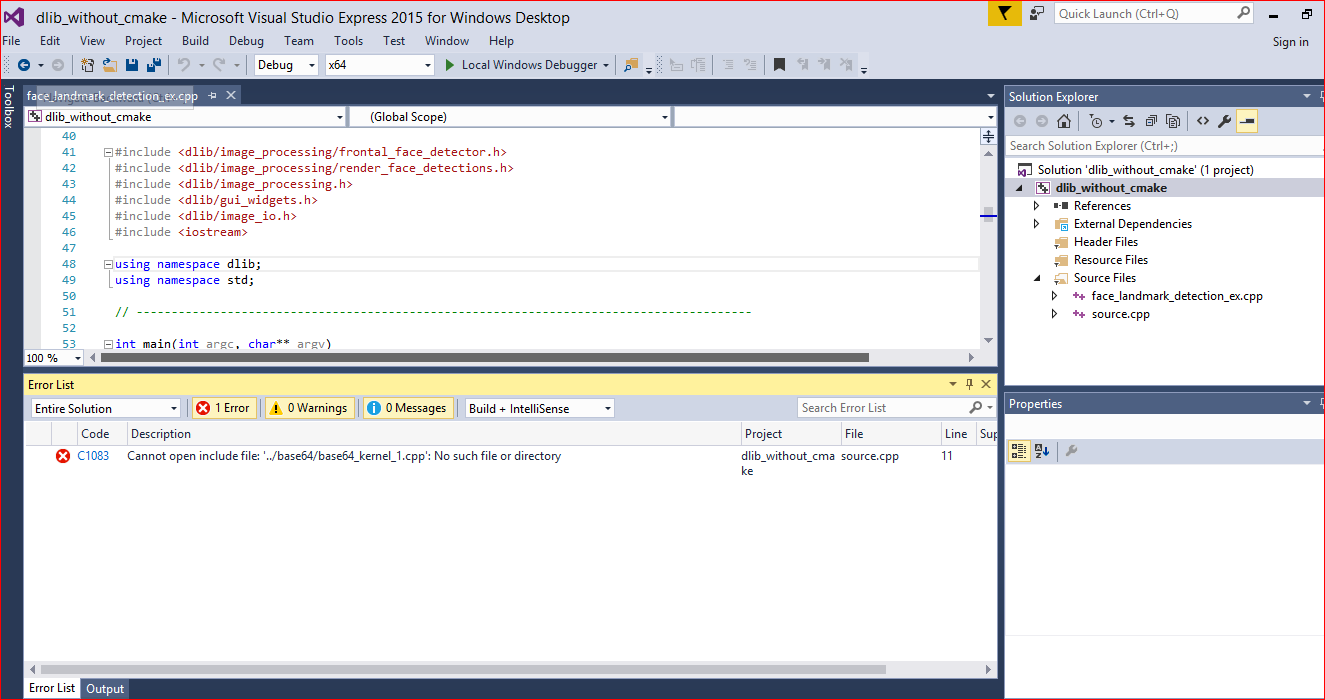 Visual studio cmake