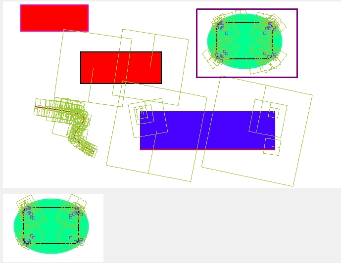 Это изображение показывает исходное изображение и шаблон с ним's keypoints and matches. Also I've tried to calculate a rectangle around my matches