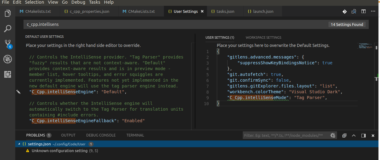 C setting file