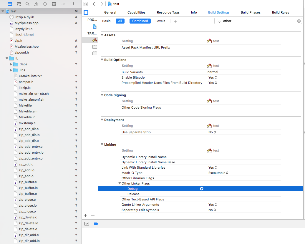 C dynamic library. Leading Trailing Xcode.