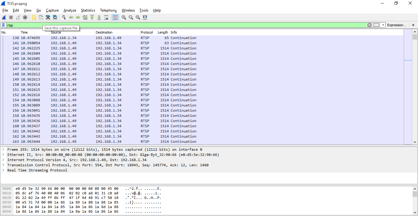 Packet handling error. Сетевое программирование сокетов. Просмотр RTSP. RTSP.