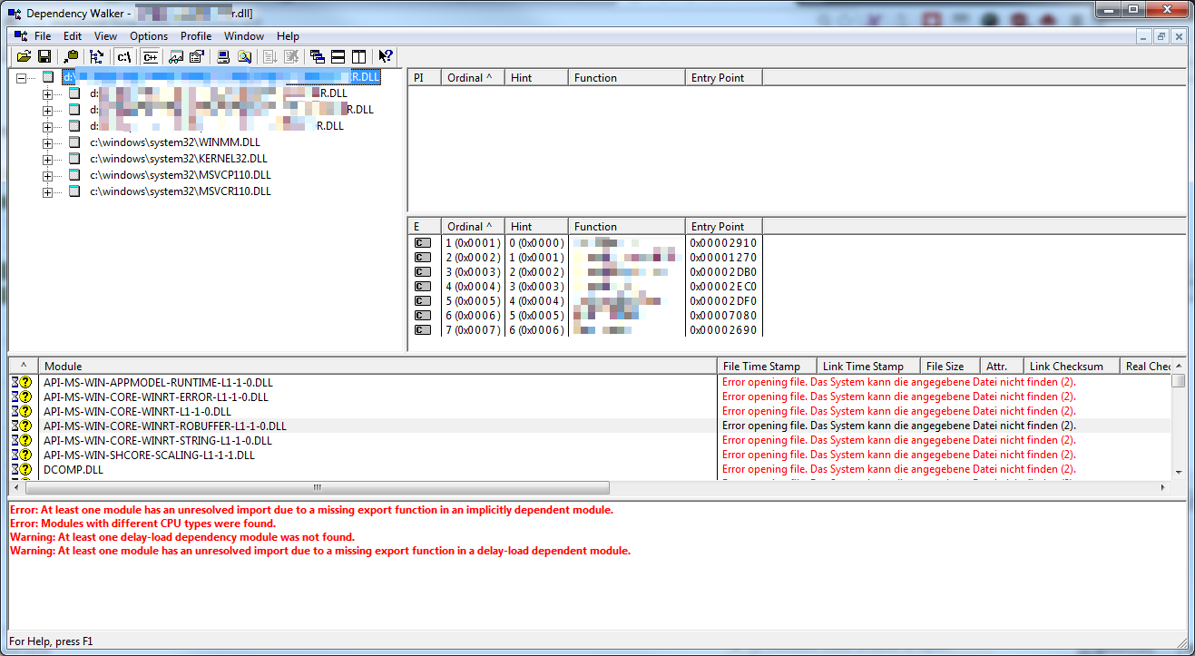 Shcore dll. Dependency missing exception. Dll to c released. Delay c++. C++ default arguments from dll.