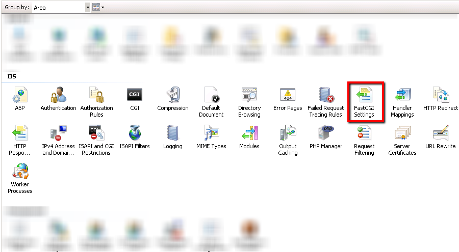 GUI IIS - & gt; Настройки FastCGI