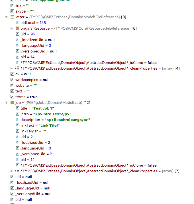 Мой объект Model-B непосредственно перед репозиторием - & gt; add ()