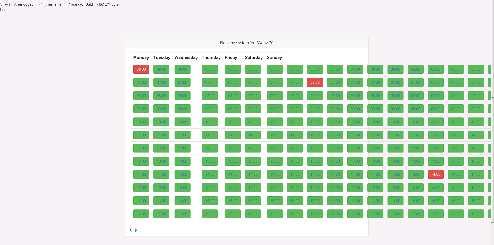 Free time slot booking calendar