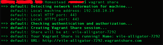 Vagrant Поделиться URL