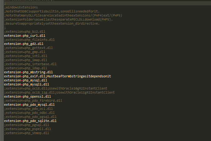 Расширения Php.ini