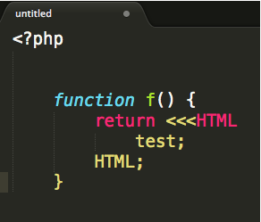 Sublime Text 3 в режиме подсветки PHP